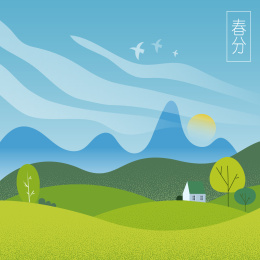 二十四节气春分矢量插画