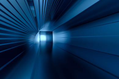 蓝色球状炸裂金属，三维渲染