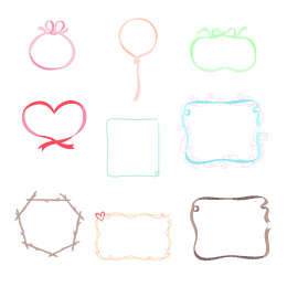 用缎带、树枝组合成各种型状的花框