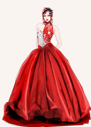 剪纸珠片晚礼服