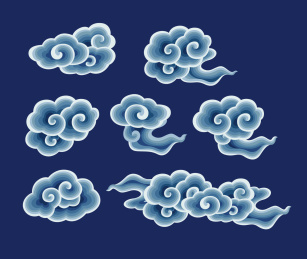 中国传统蓝色云纹