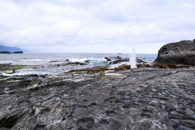 台湾花莲县石梯坪的海蚀崖独特地形