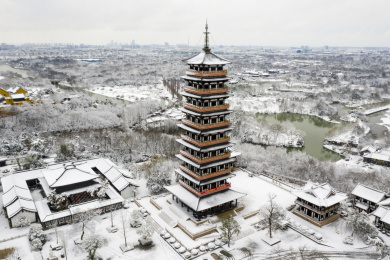 航拍扬州栖灵塔