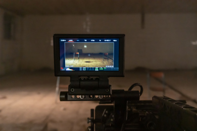 影视剧组拍摄现场画中画