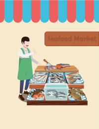 海鲜鱼类市场素材