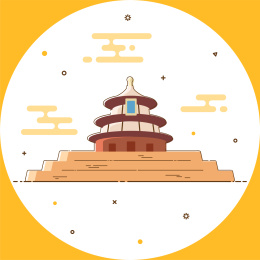 线条插画-故宫