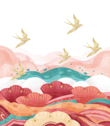 春天燕子和云朵