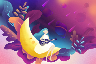 太空中弹吉他的小女孩