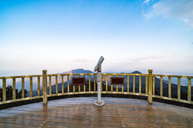 中国福建省宁德市太姥山的航拍全景风光