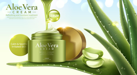 芦荟护肤品海报横幅矢量