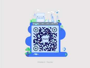 微信公众号二维码展示插画