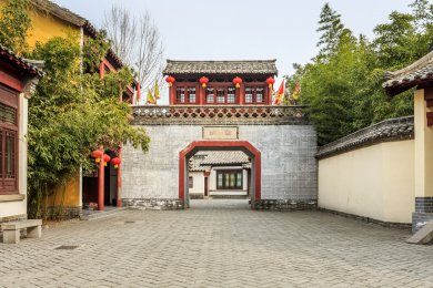 山东曲阜孔子六艺城城门楼仿古建筑