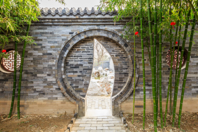 山东省滨州市杜受田故居内园林门