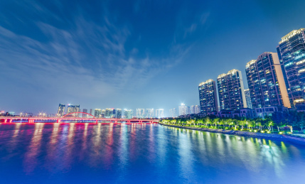 厦门五缘湾湿地公园夜景