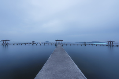 中国湖北武汉东湖听涛轩风光