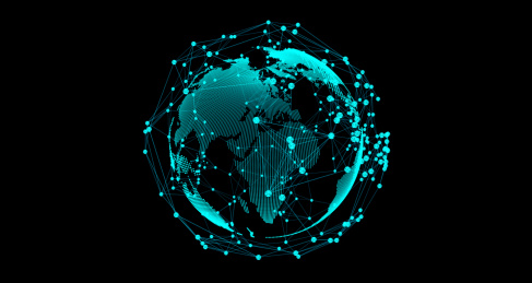 5G点线构成科技感第五代移动通讯技术