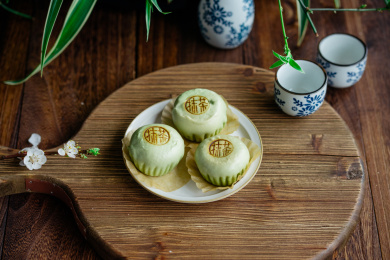 可口的抹茶点心