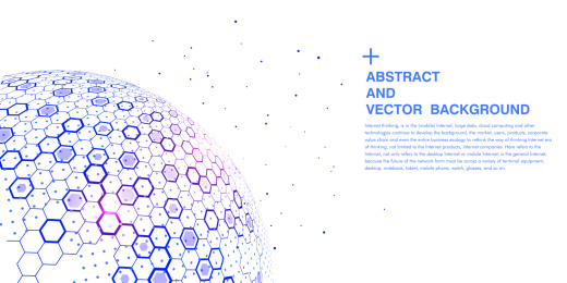 六边形网格组成的地球，代表了互联网、大数据和云计算