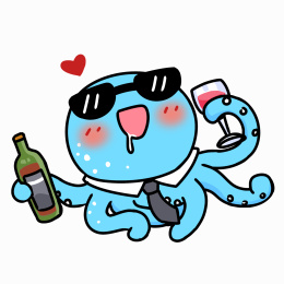 卡通搞笑的墨鱼插画