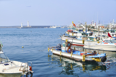 济州岛的海边渔船