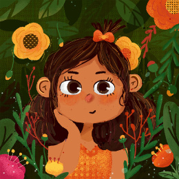 春天花丛中的美女