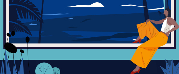 坐着窗台上看风景的人