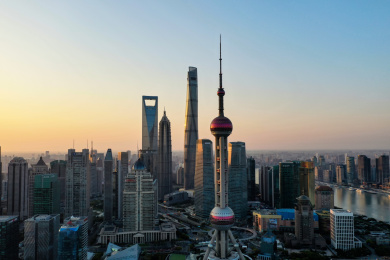 航拍浦东陆家嘴