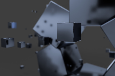 三维渲染，科技感方块背景