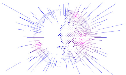 点阵组成的抽象地球，未来科技感的地球，代表高科技、大数据和物联网 