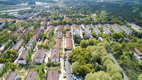 航拍上海市白茅岭农场风光