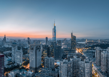 南京入夜的城市风光