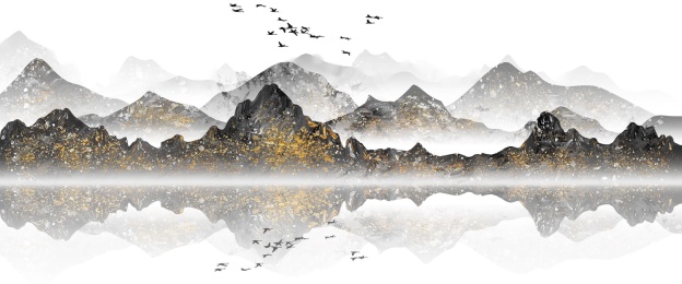 中国风意境水墨山水画古风山水装饰画