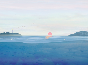 大航海时代海床剖面图插画背景海报