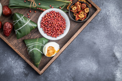 端午节食品与粽子和制作原材料