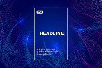 彩色波点、动态粒子构成的抽象背景