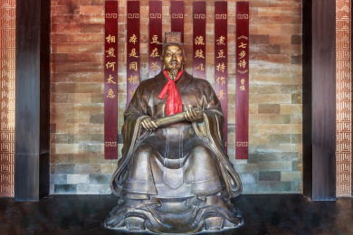 山东省东阿县鱼山镇曹植曹子建祠里的塑像