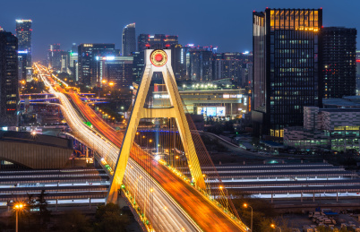 成都天府立交夜景