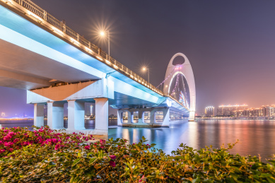 广州猎德大桥夜景
