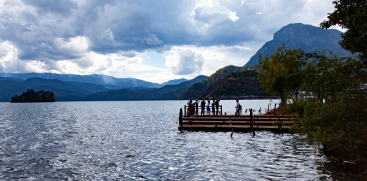 The beautiful Lugu Lake in Yunnan, China