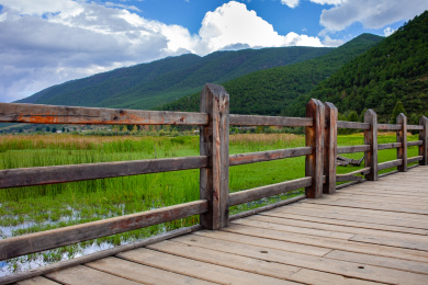 The beautiful Lugu Lake in Yunnan, China