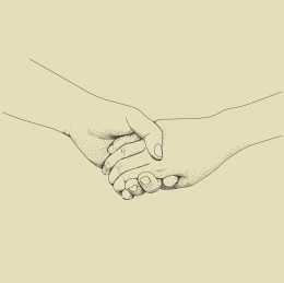 情侣牵着的手 相握着的双手