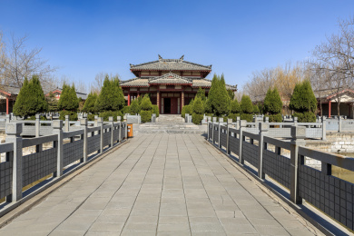 山东省惠民县孙子兵法城内的秦汉式仿古建筑