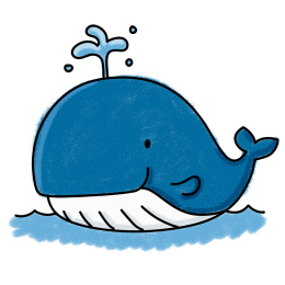 卡通鲸鱼 卡通 插图