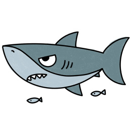 鲨鱼q版手绘图图片