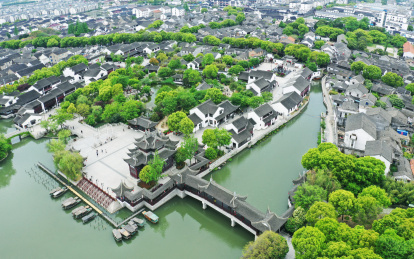 航拍江南水乡—苏州甪直古镇