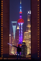 上海陆家嘴夜景自拍