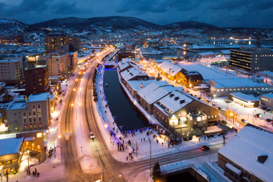 日本北海道小樽夜景