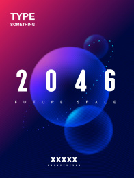 未来太空科技海报模版矢量