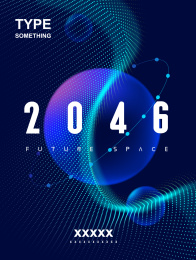 太空空间与未来科技海报矢量模版