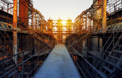 中国北京798的废弃工厂建筑